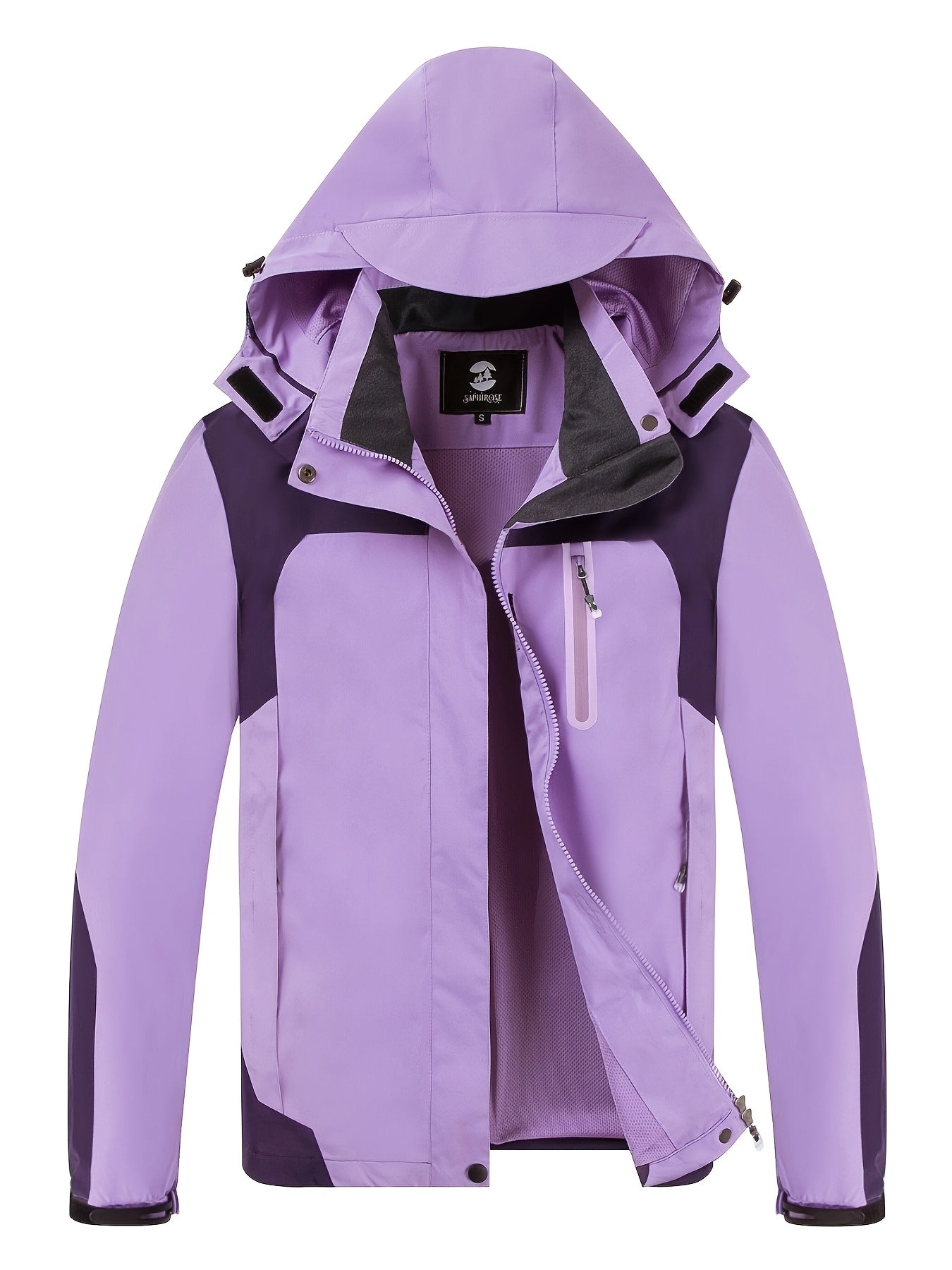 Womens Rain Jacket Lightweight Active Outdoor Raincoat With Removable Hood