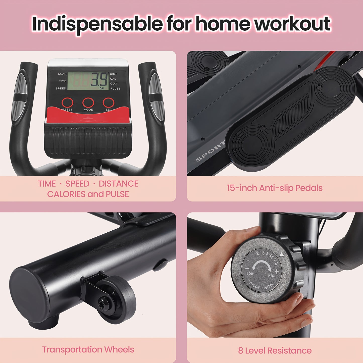 Quiet Home Elliptical with Front Flywheel