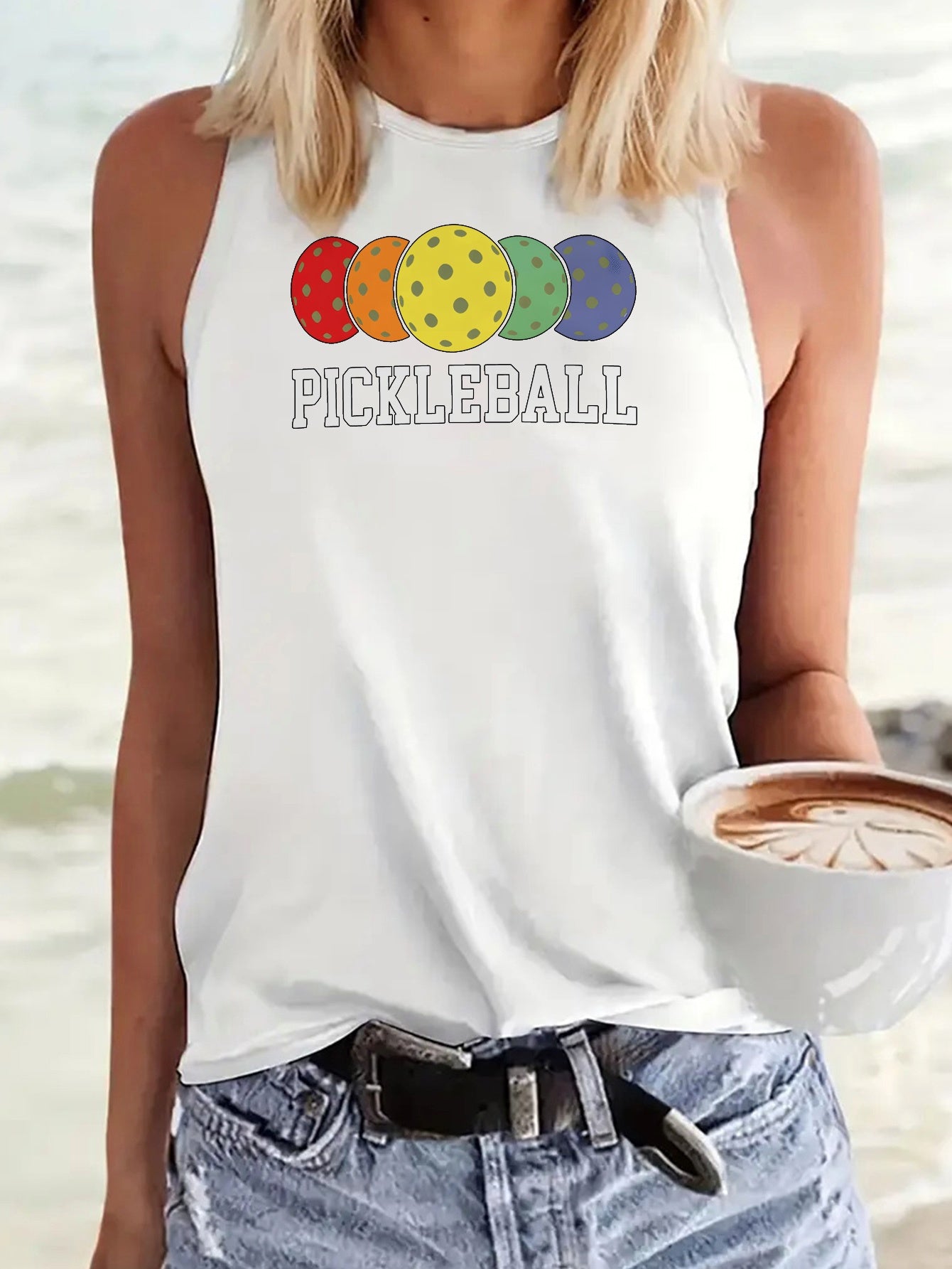 Women's Pickleball Graphic Sleeveless Tank Top
