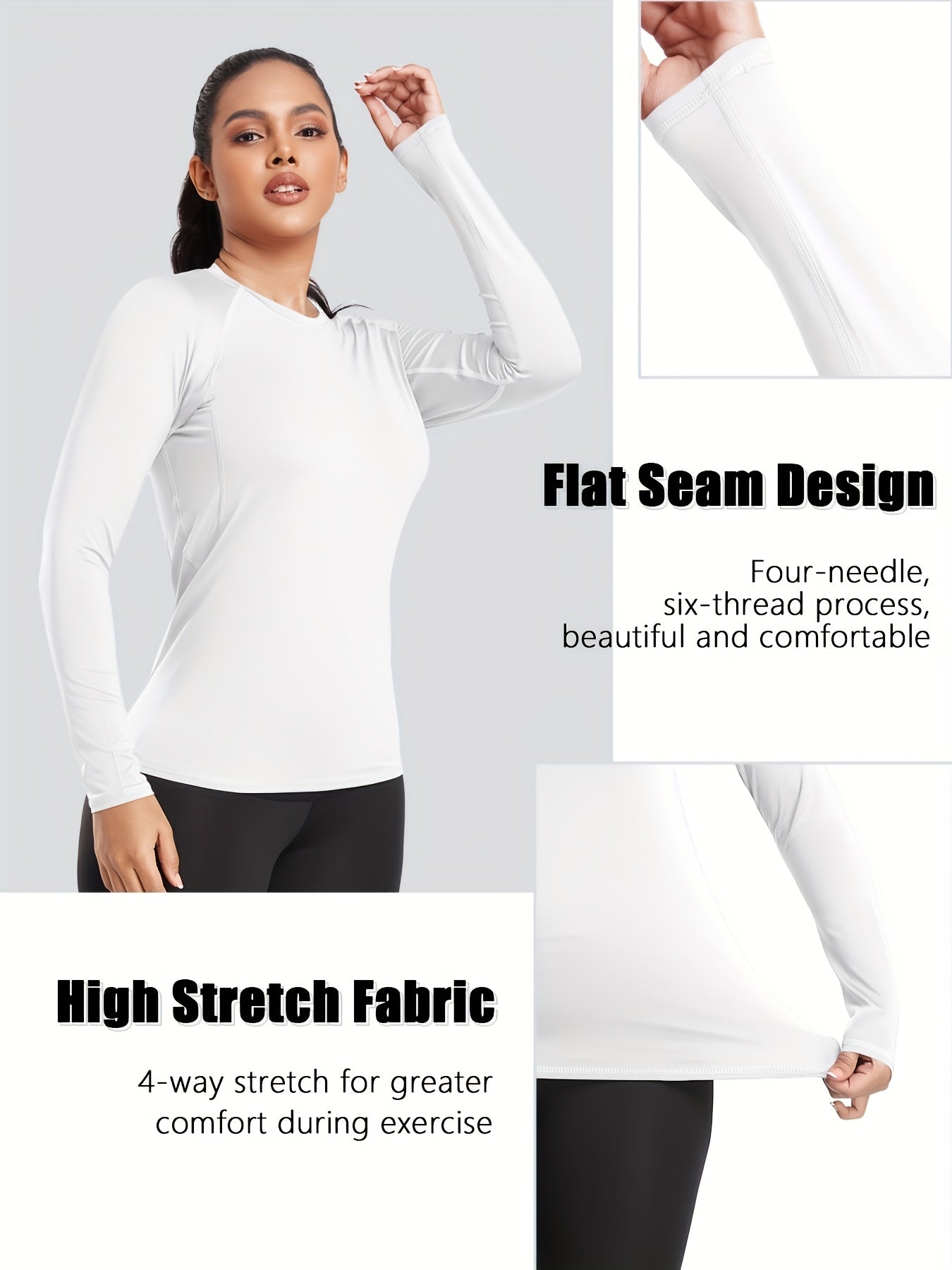 8pcs Women's Performance Compression Long Sleeve Athletic Tops