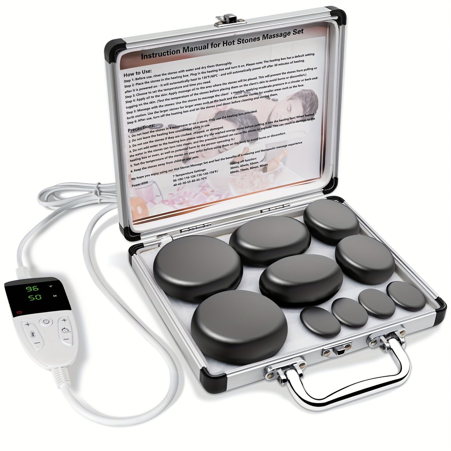 Hot Stones Massage Set with Temperature Adjustment