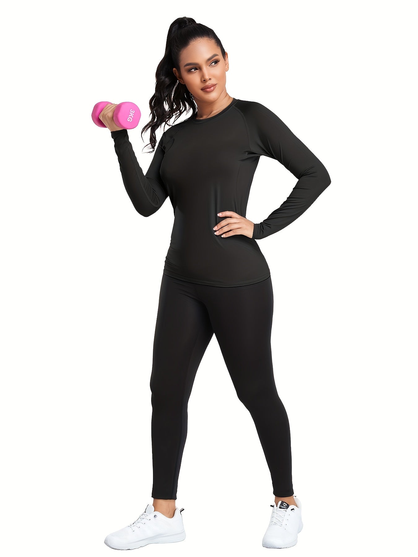 8pcs Women's Performance Compression Long Sleeve Athletic Tops