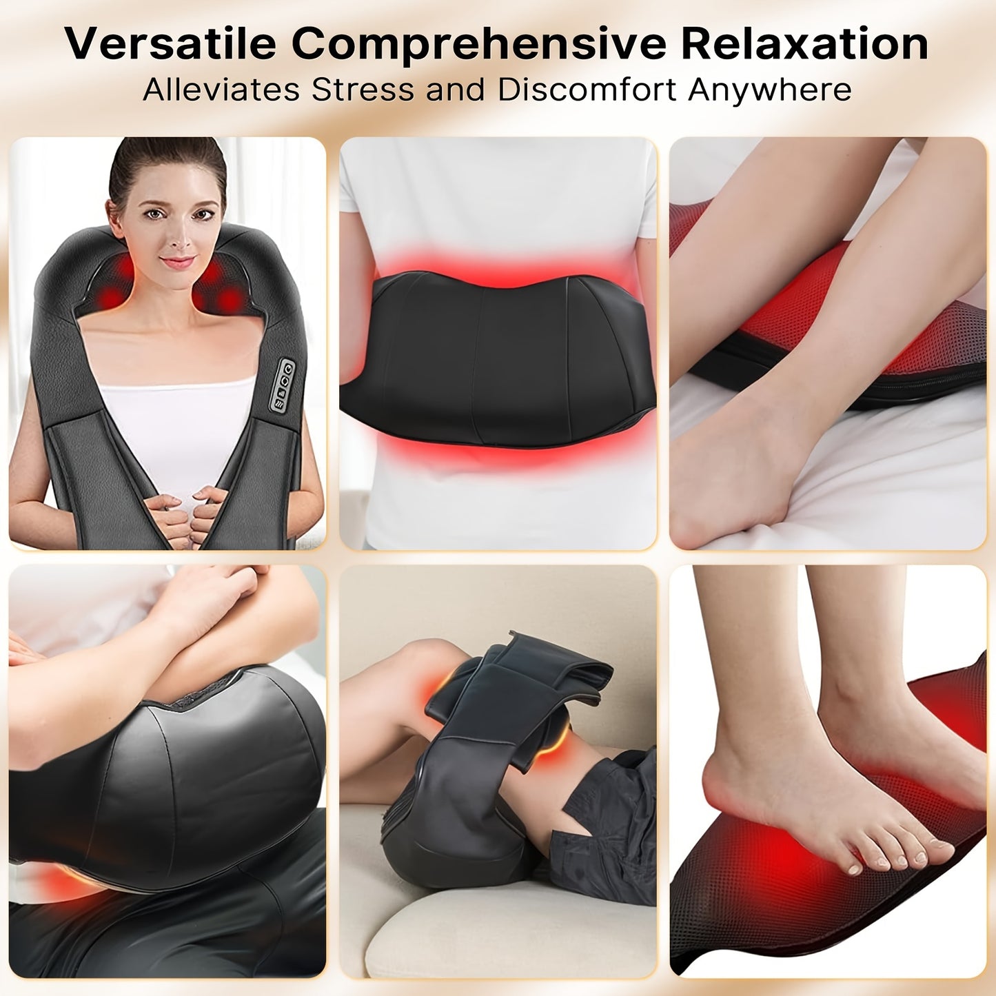 4D Deep Kneading Shiatsu Electric Massager with Heat