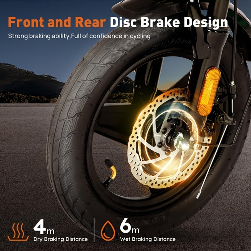 Green Folding Electric Bike