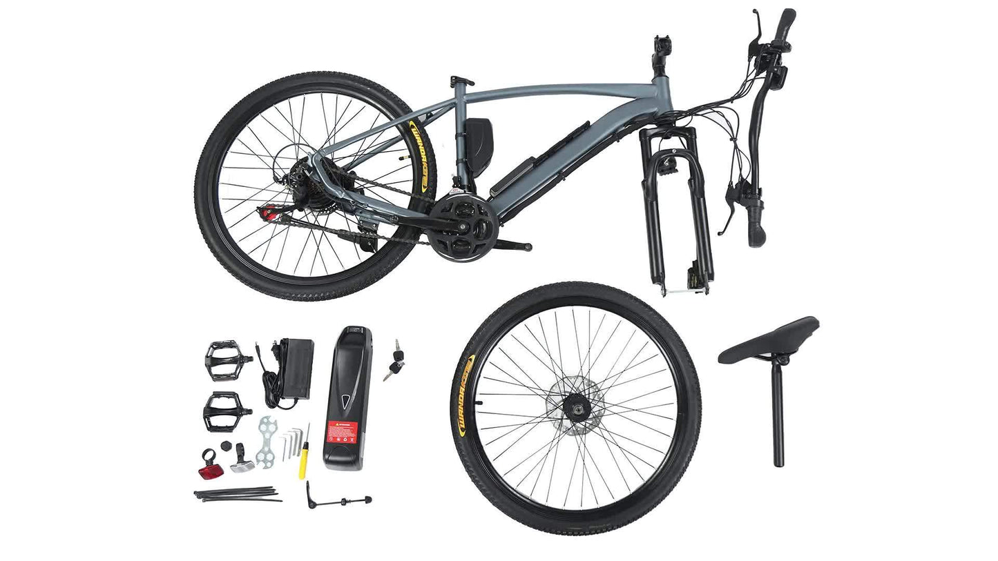 Electric Storm 26'' Grey Mountain Bike - Powerful 500W Peak Motor, 40 Miles Range,