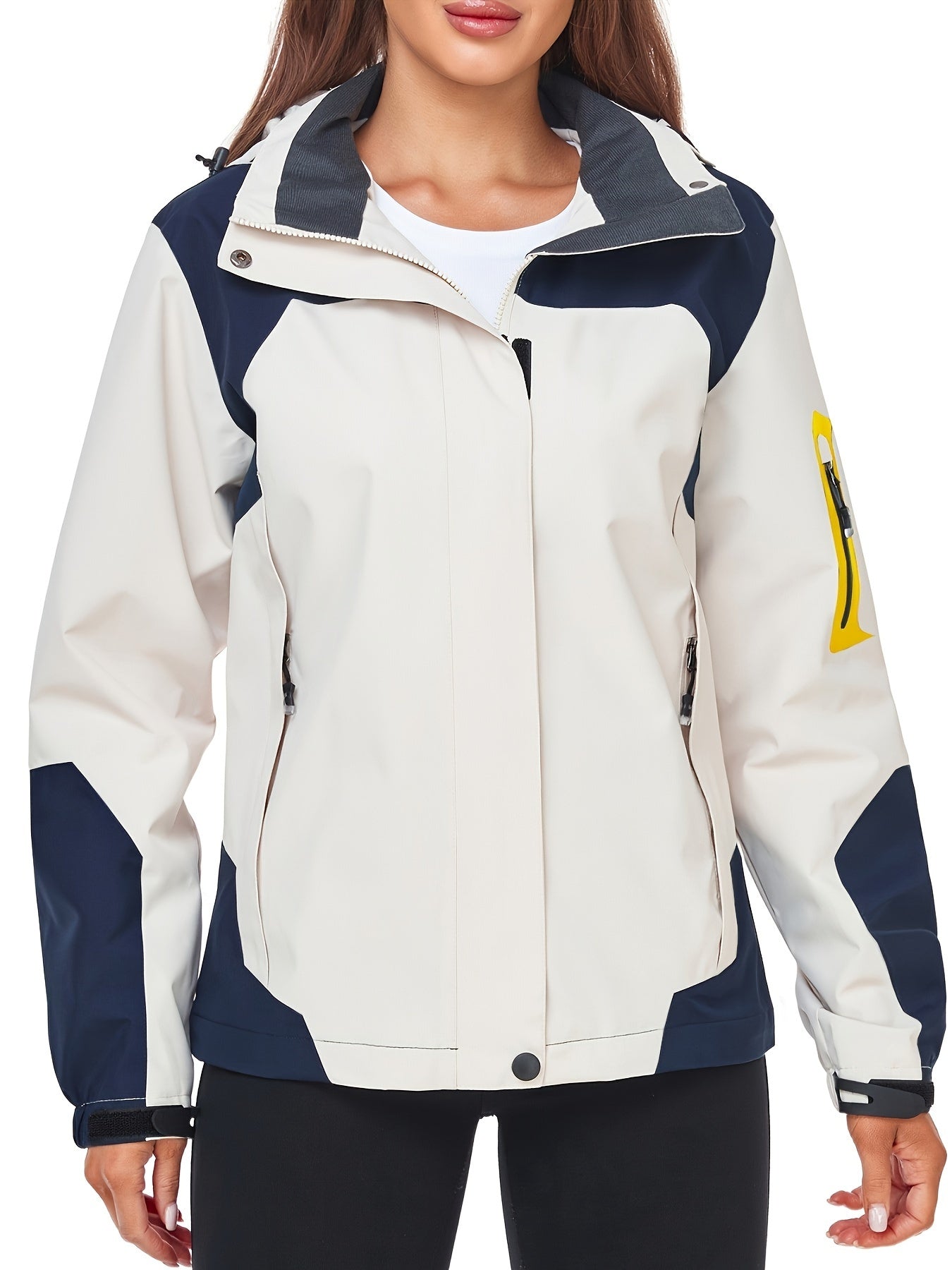 Womens Rain Jacket Lightweight Active Outdoor Raincoat With Removable Hood