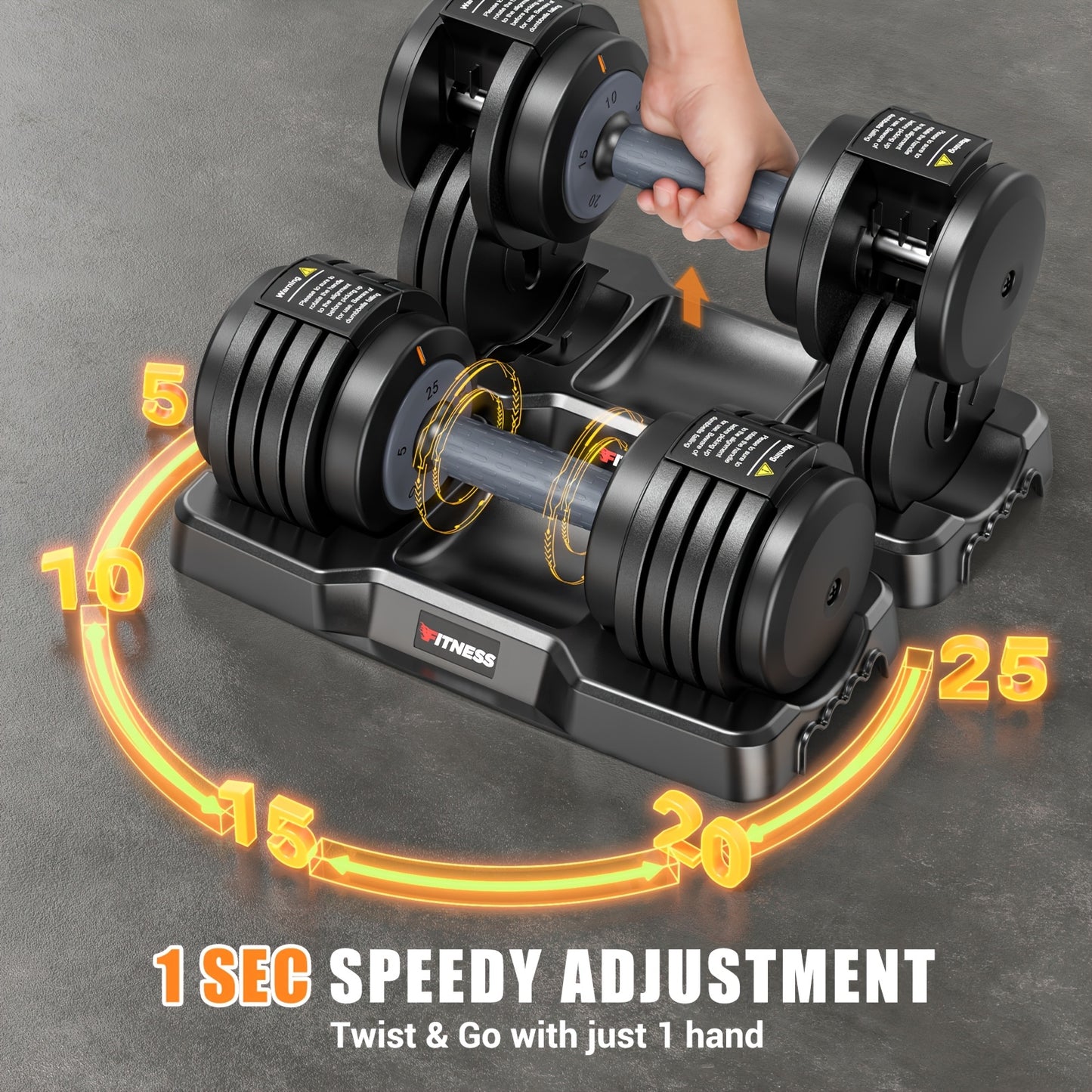 2pcs Adjustable Dumbbell Set