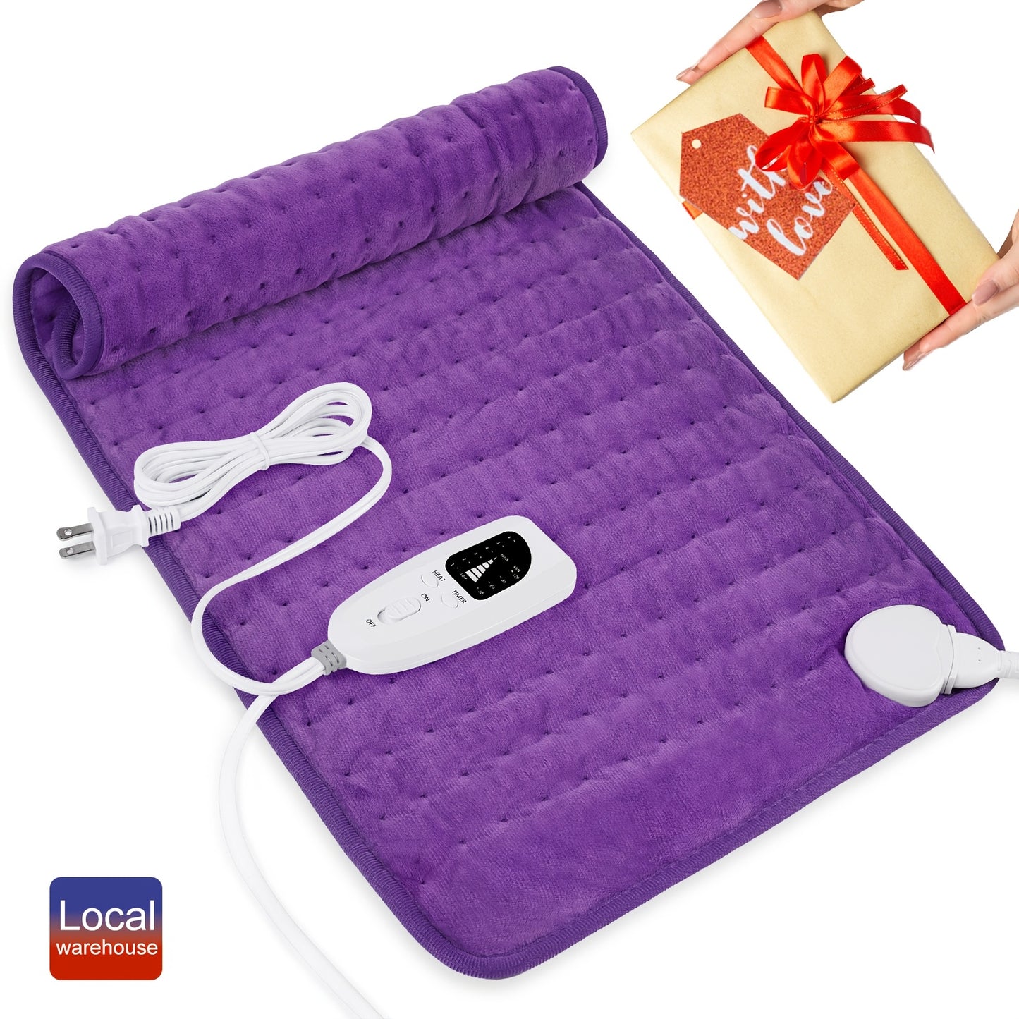 Extra Large Heating Pad with 6 Heat Levels & Auto Shutoff