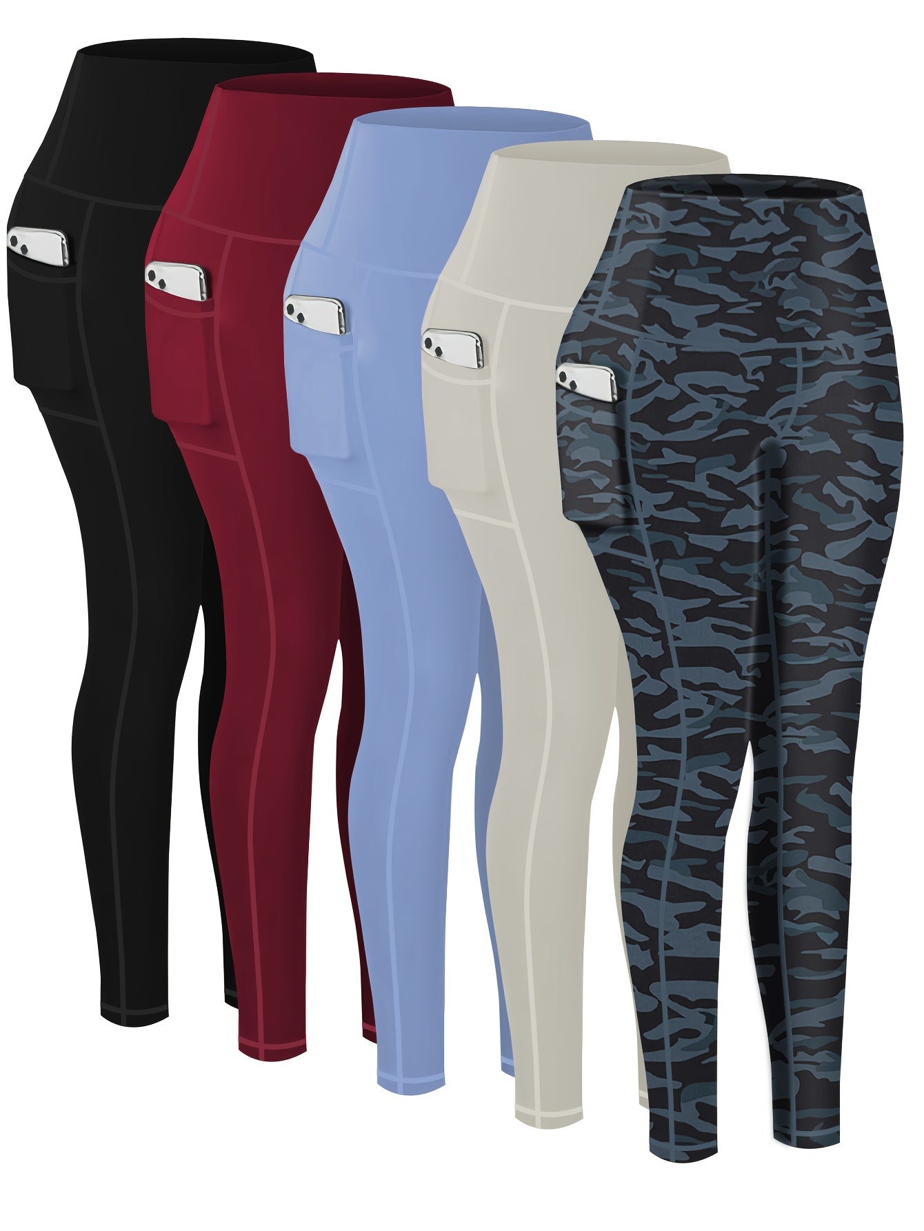 Five-piece Nine-point Printed Tracksuit Leggings