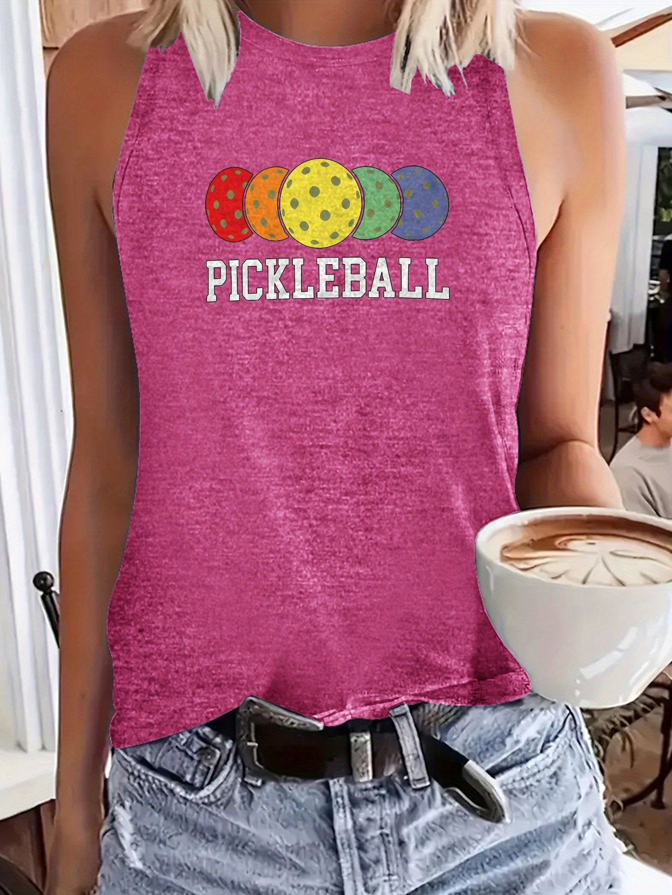 Women's Pickleball Graphic Sleeveless Tank Top