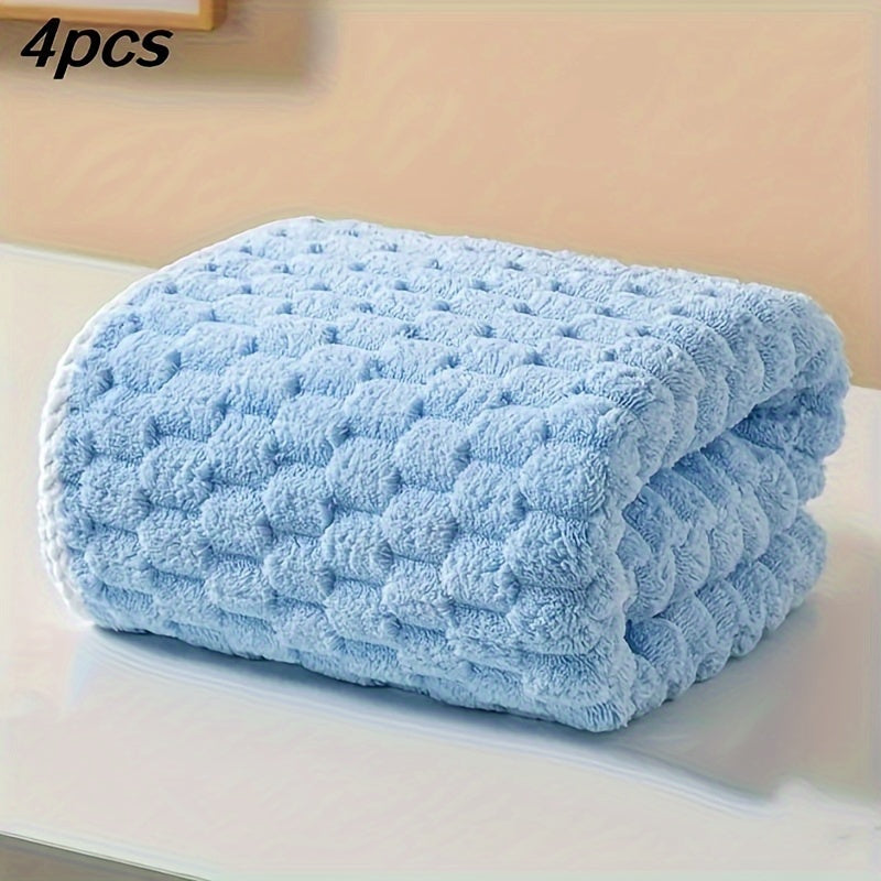 Pack of 4 Waffled Super Soft Woven Bath Towels