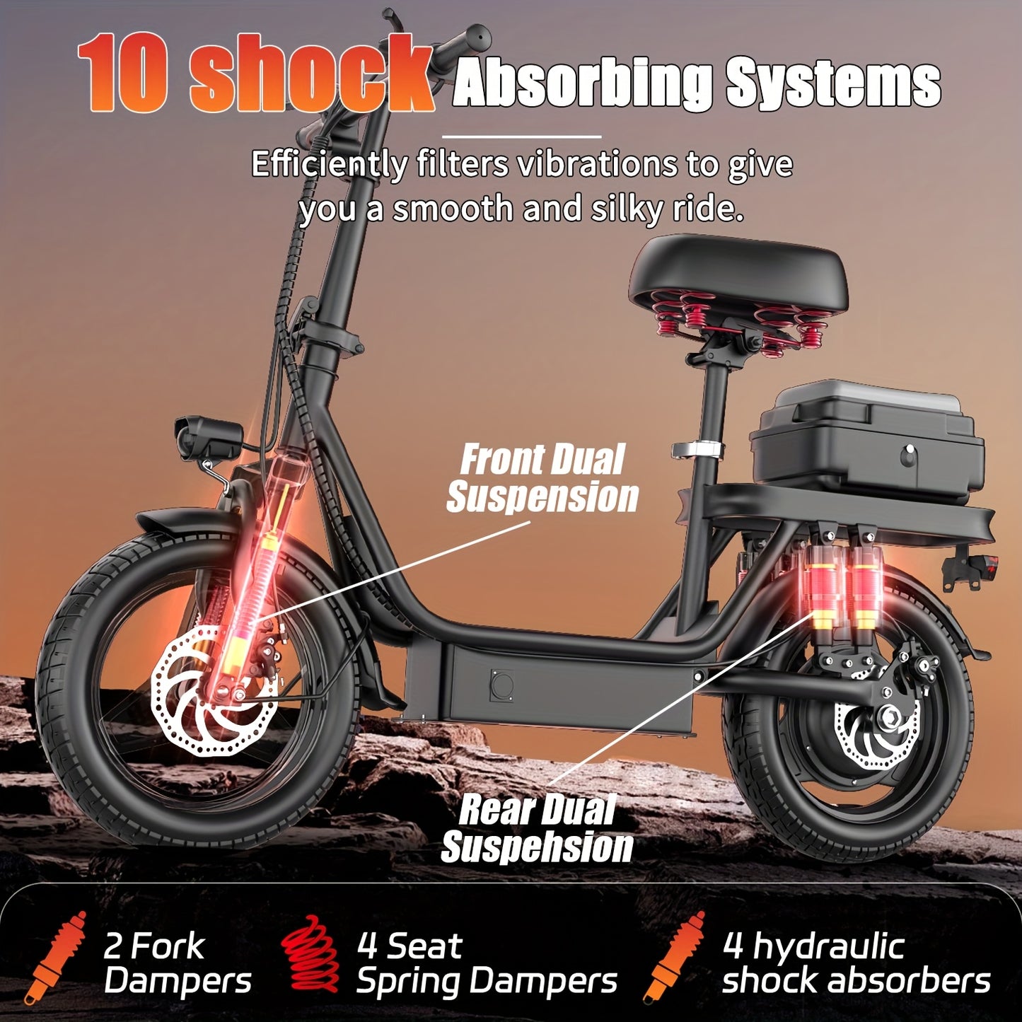 740W Adult Electric Scooter with Seat