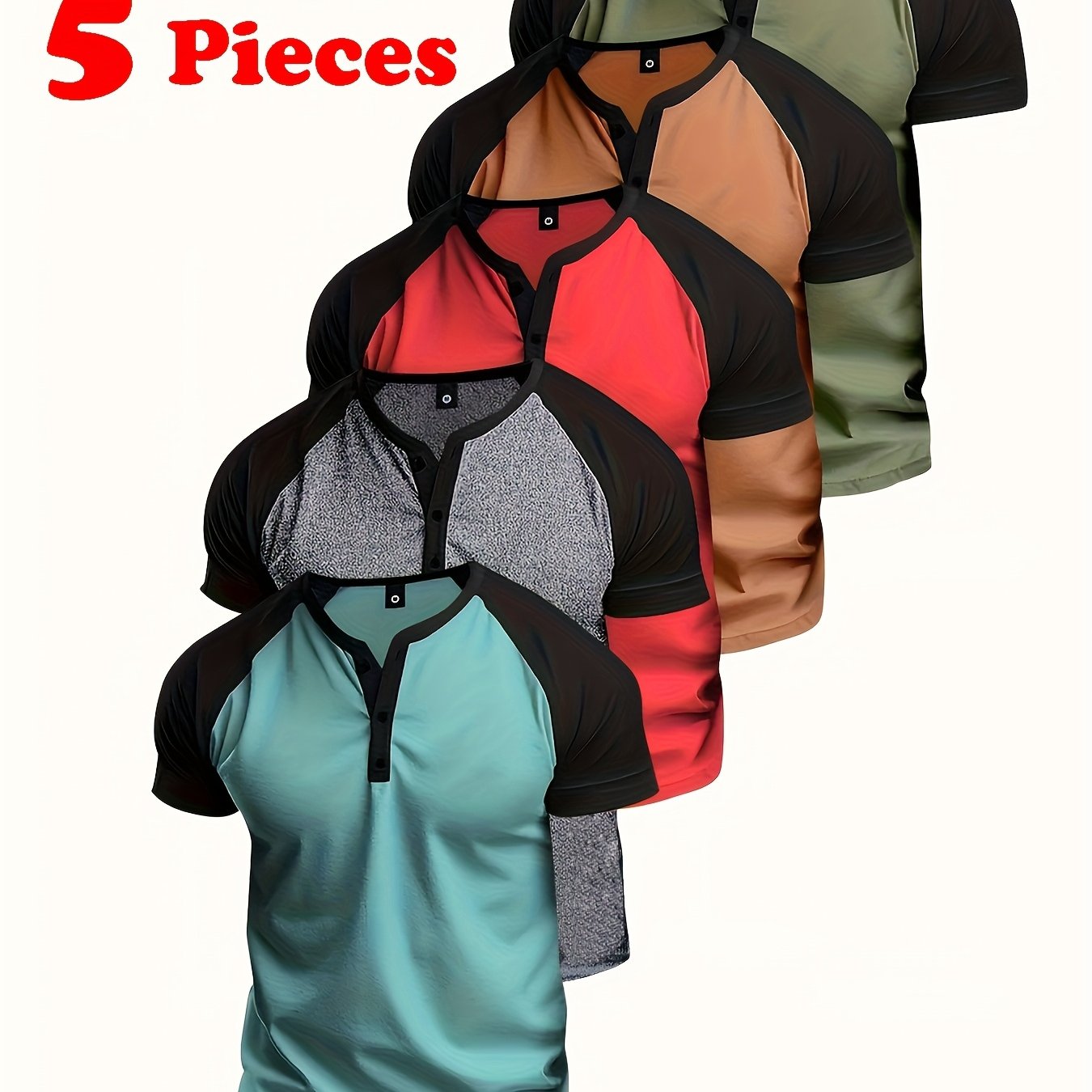 Men's Summer Short Sleeve Henley Shirts