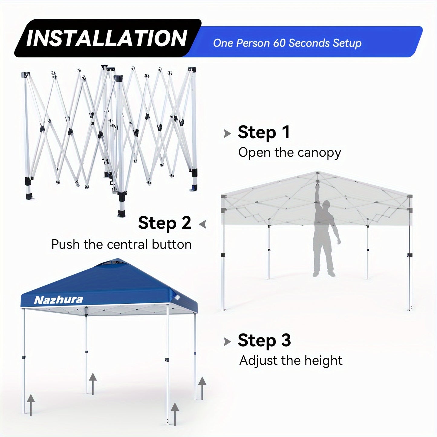 10' x 10' Upgraded Pop Up Canopy Tent