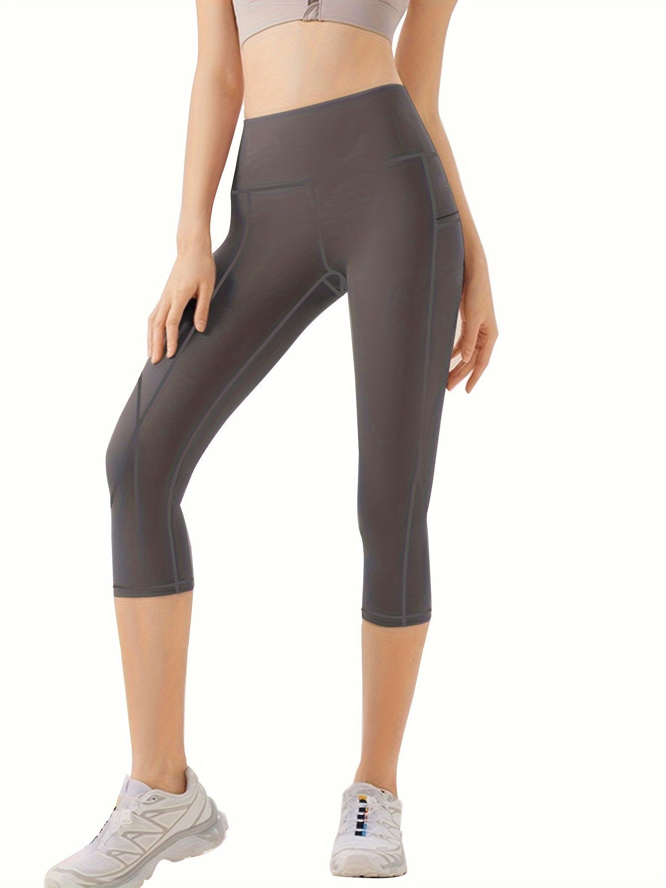 4pcs Plus-Size Women's Capri Yoga Leggings