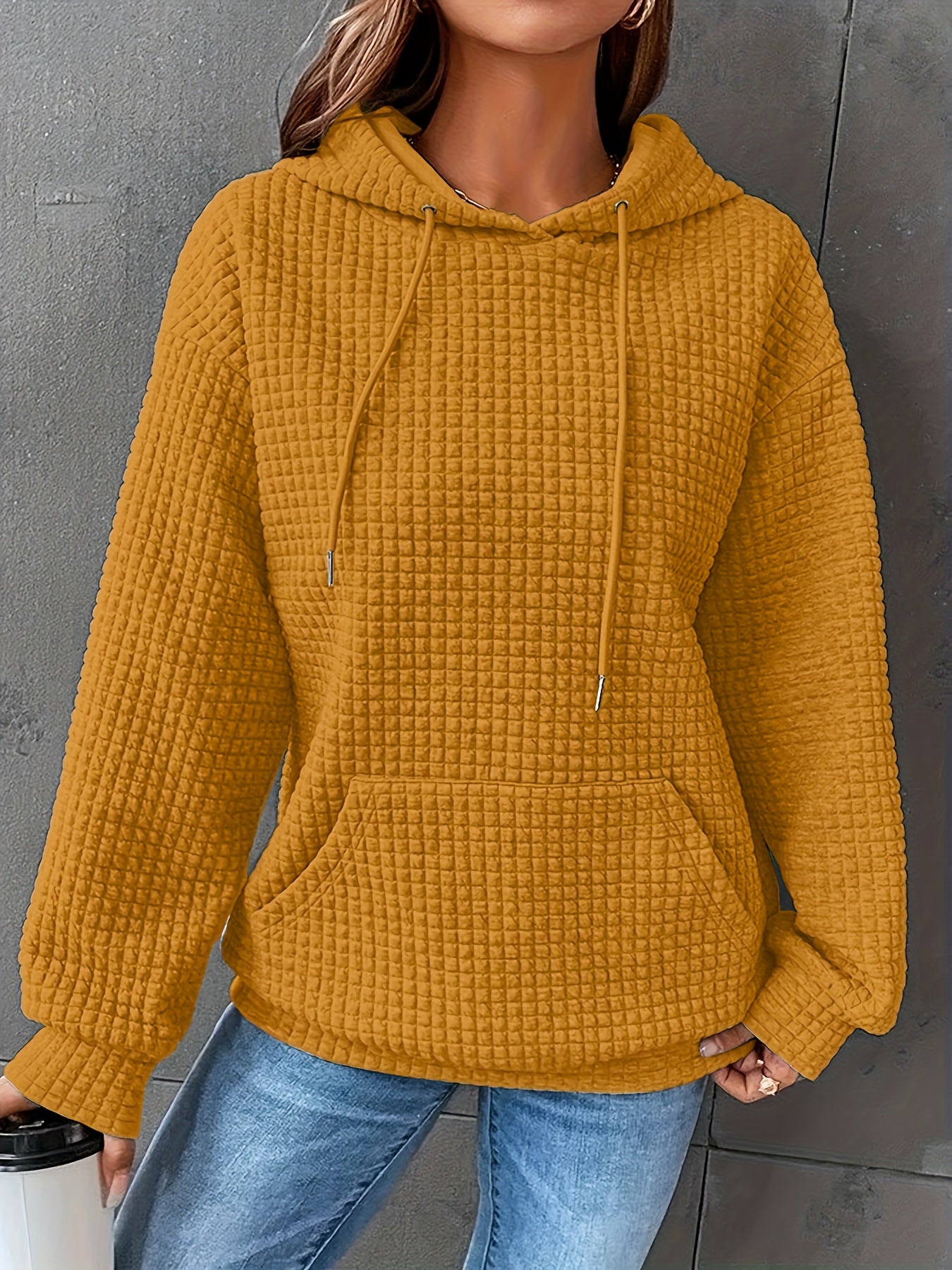 Women'S Sweatshirt Outdoor Sports Casual 2025 Winter New Pocket Drawstring Hooded Sweatshirt Women'S Casual Thick Warm Loose Pullover Women