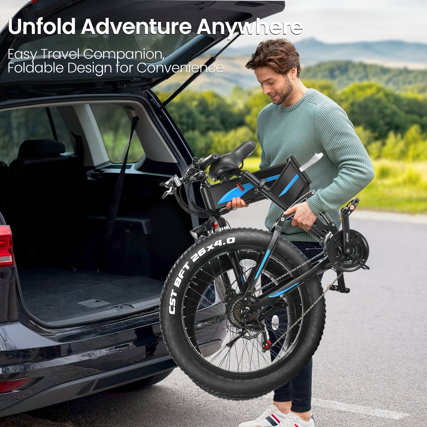 26"x4.0 Fat Tire Electric Bicycle With 480 With Removable Battery