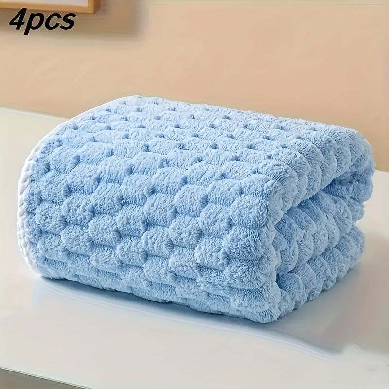 4 Pack Modern Super Soft Woven Bath TowelsF