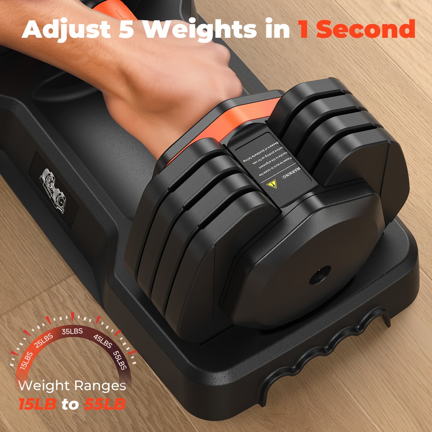 55LB 4-in-1 Adjustable Dumbbell Set