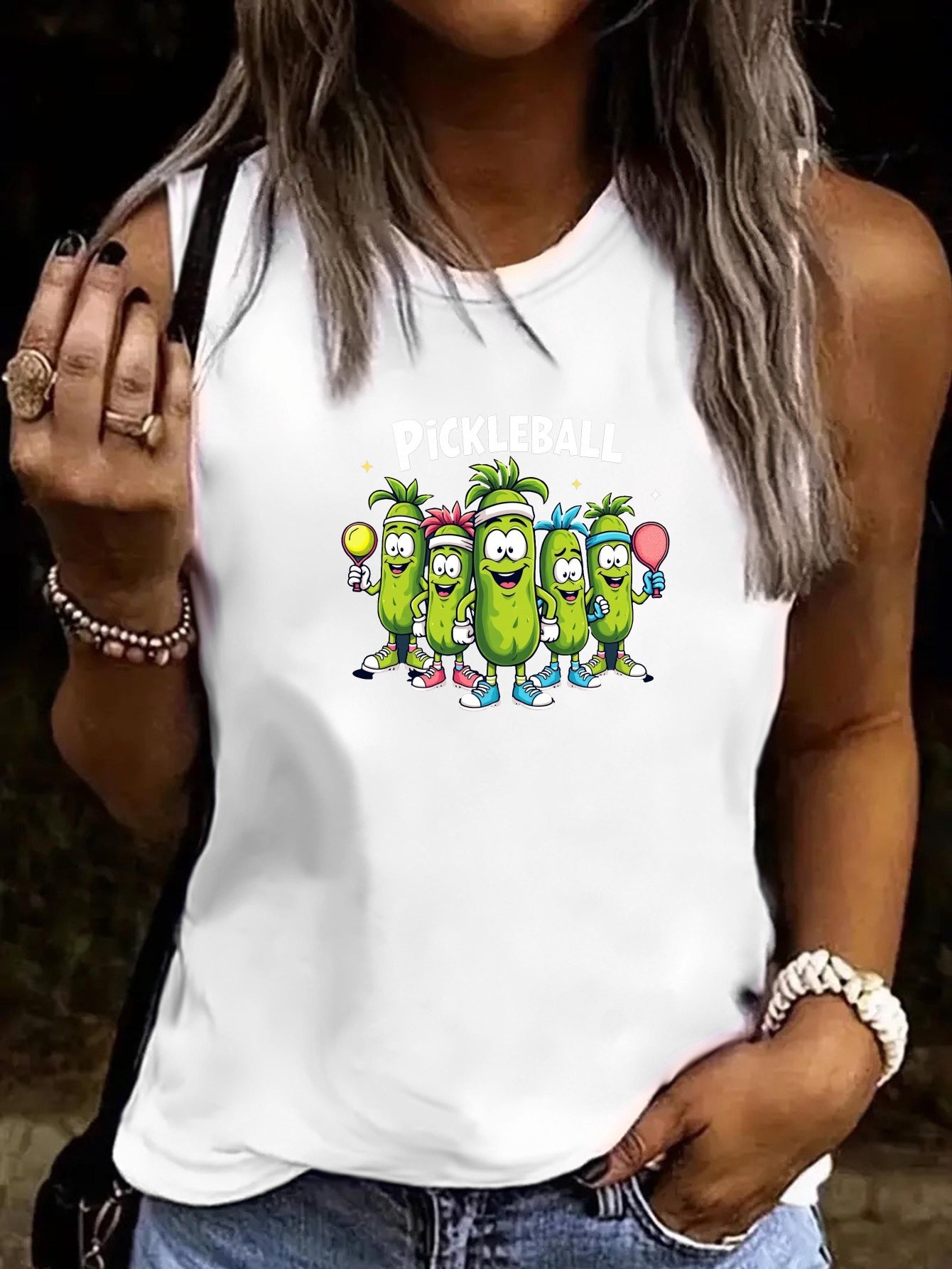 Women's Size 63 Pickleball Graphic Tank Top