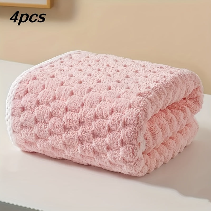 Pack of 4 Waffled Super Soft Woven Bath Towels