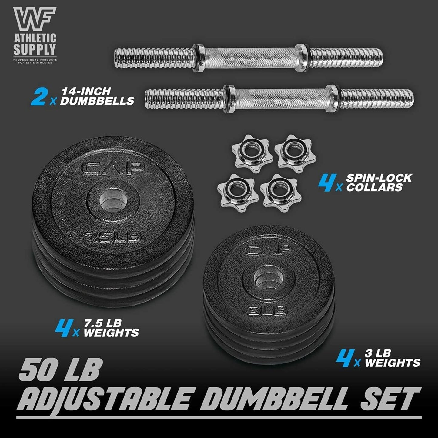 Adjustable Dumbbells, 20lb, 25lb, 30lb, 52.5lb & 100lb Options