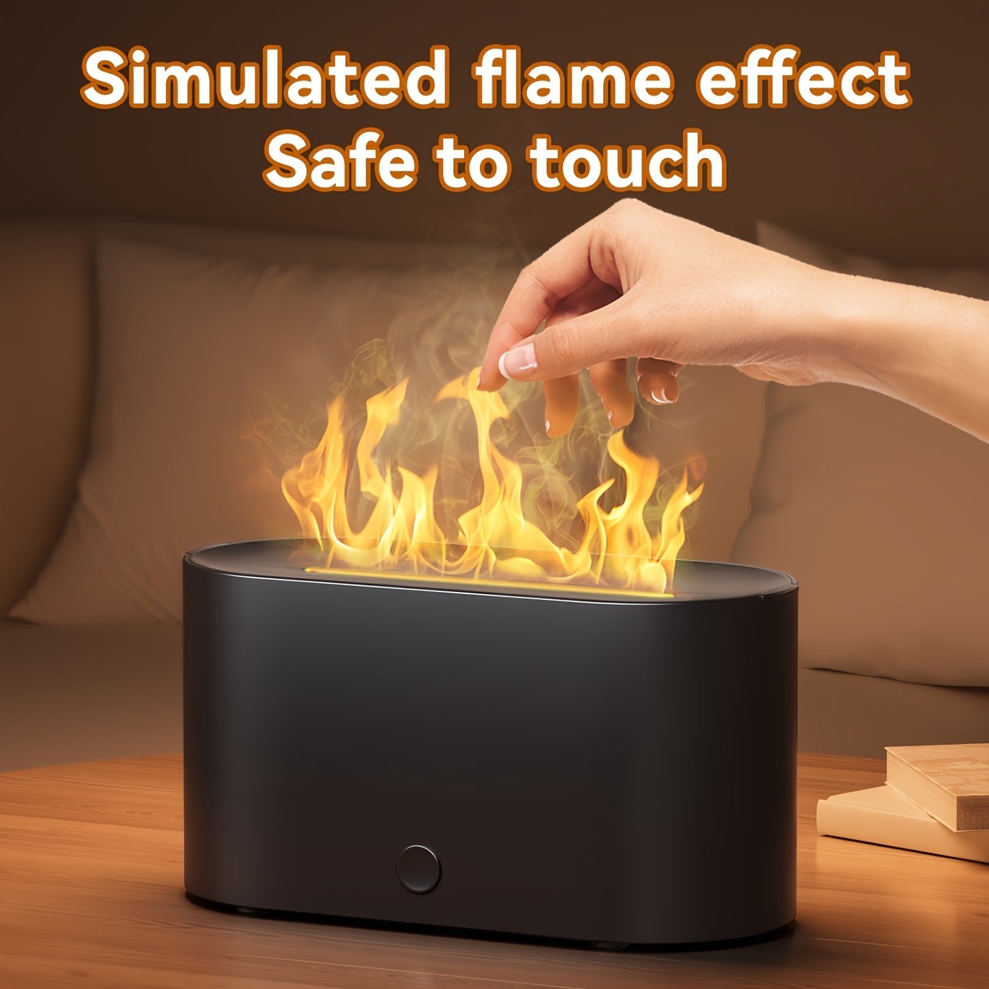 6-Color Flame Effect Humidifier & Essential Oil Diffuser