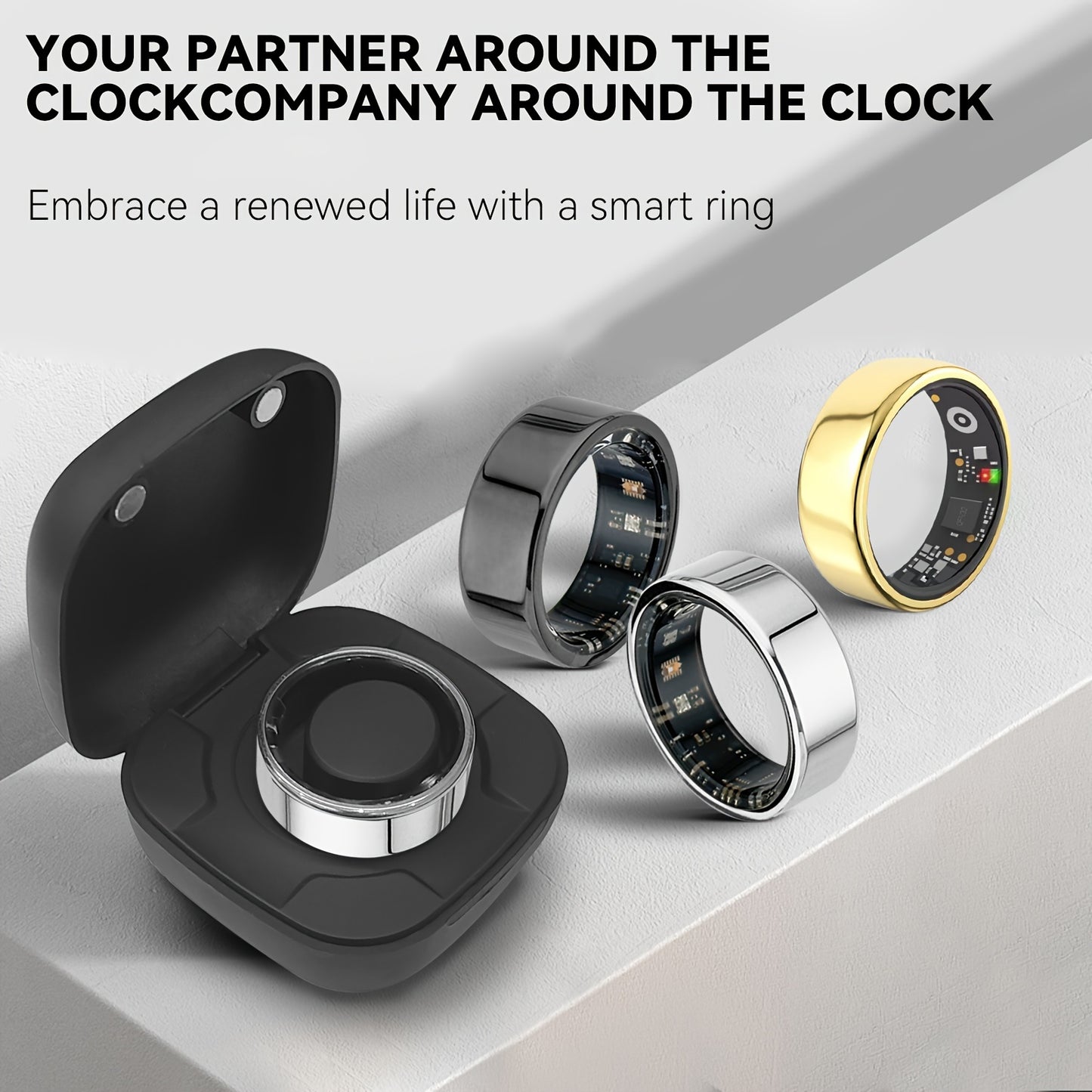 20+ Exercise Modes Smart Ring With Charging Case