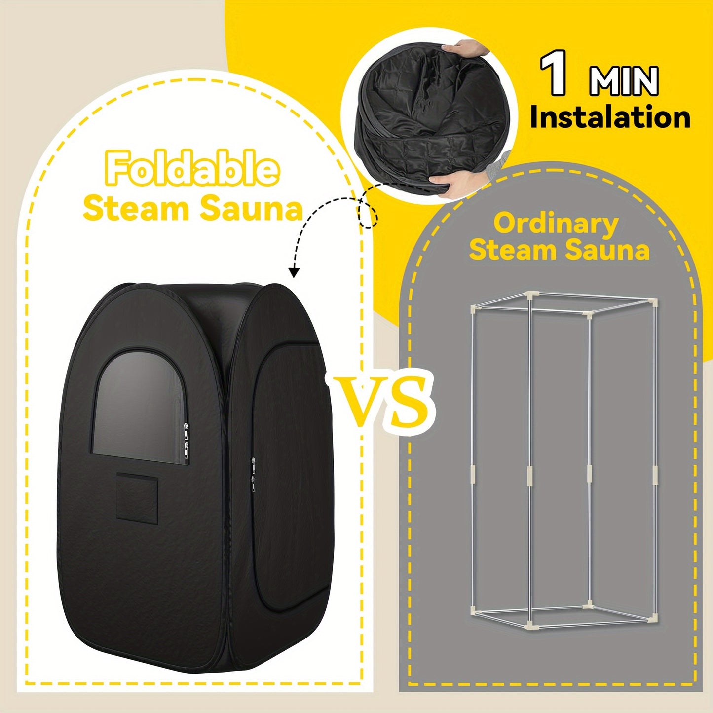 Thickened Foldable Portable Steam Sauna with Remote Control