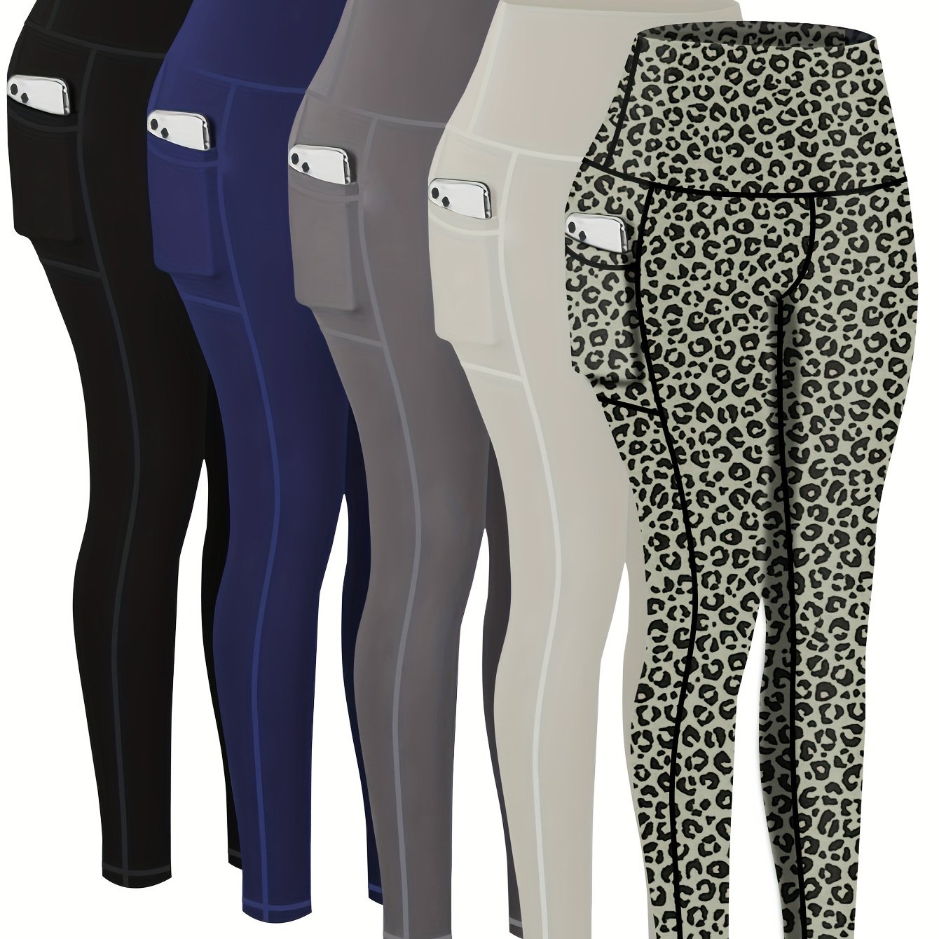 Five-piece Nine-point Printed Tracksuit Leggings