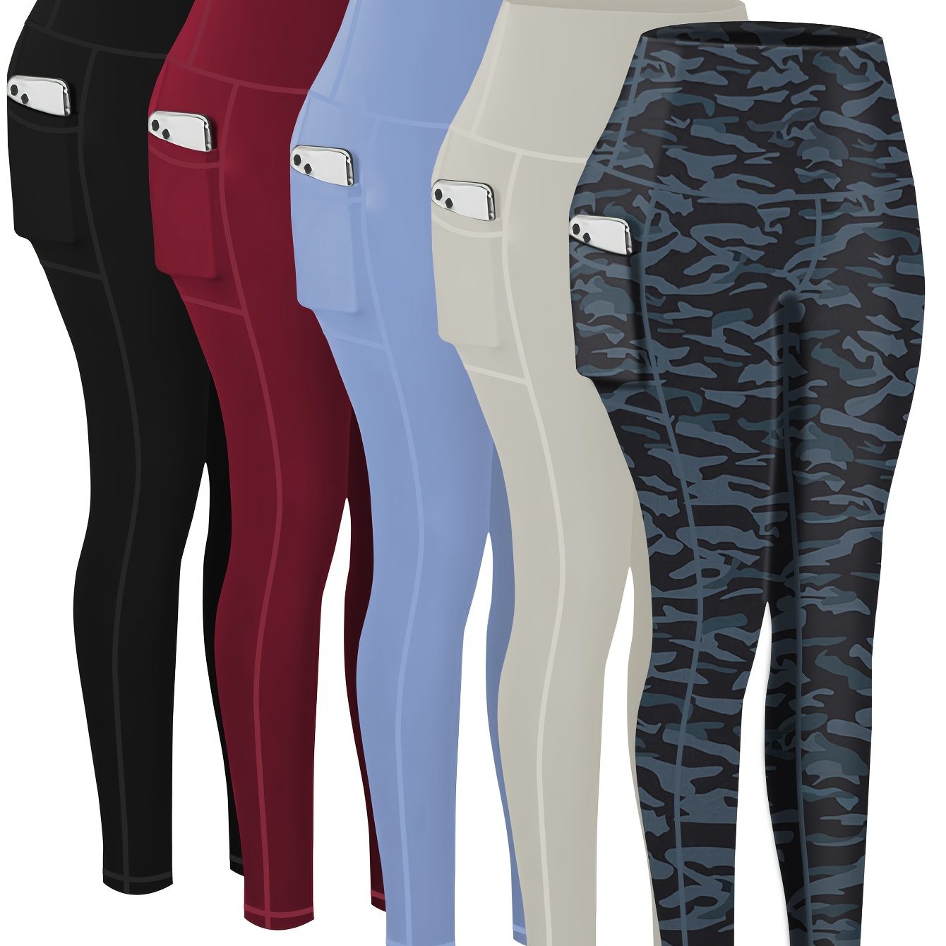 Five-piece Nine-point Printed Tracksuit Leggings