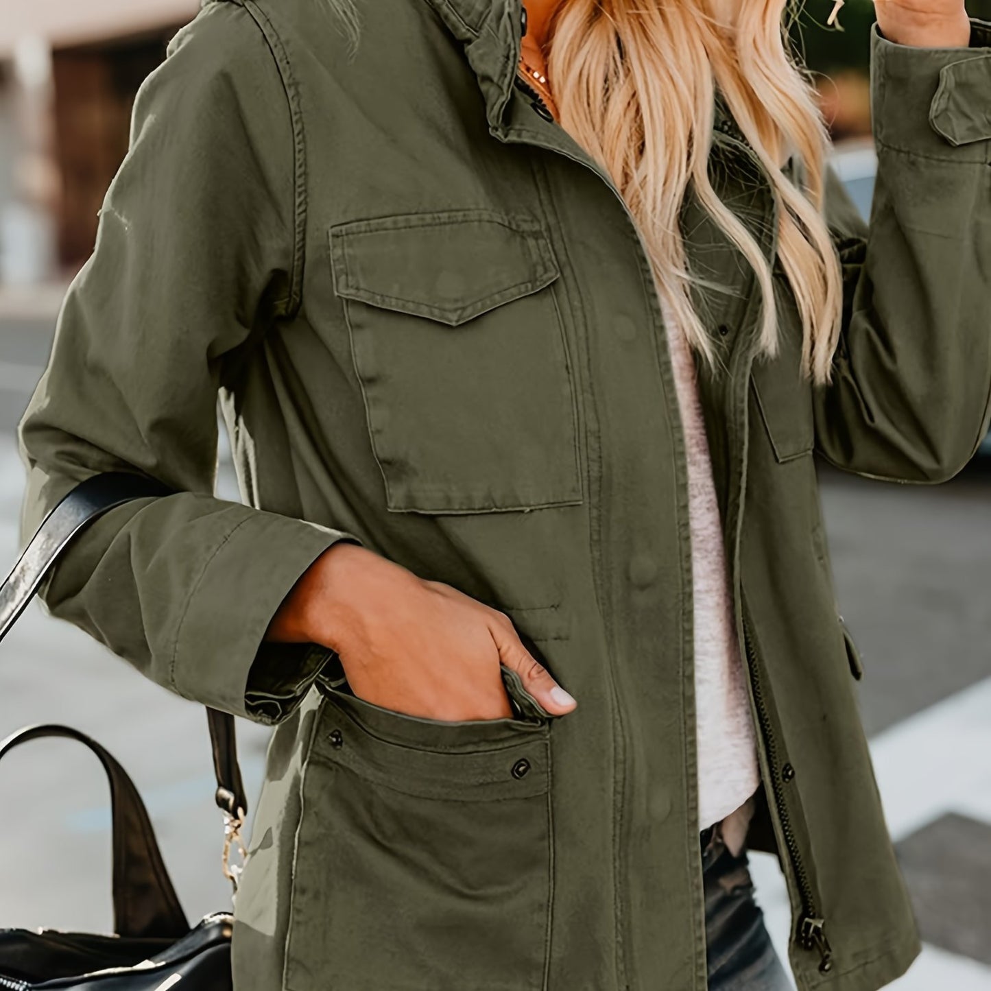 Zip Up Women's Military Anorak Jacket