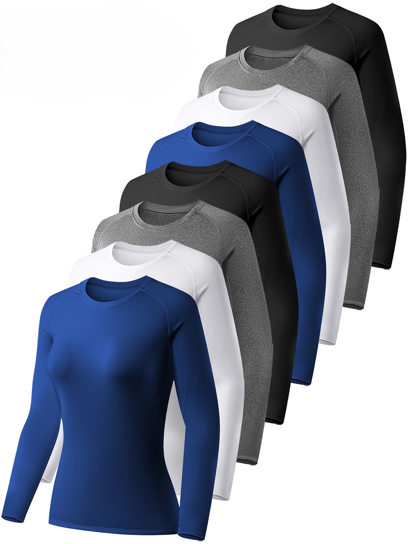 8pcs Women's Performance Compression Long Sleeve Athletic Tops