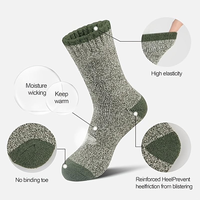 15 Pairs Men'S Merino Wool Blend Socks, T