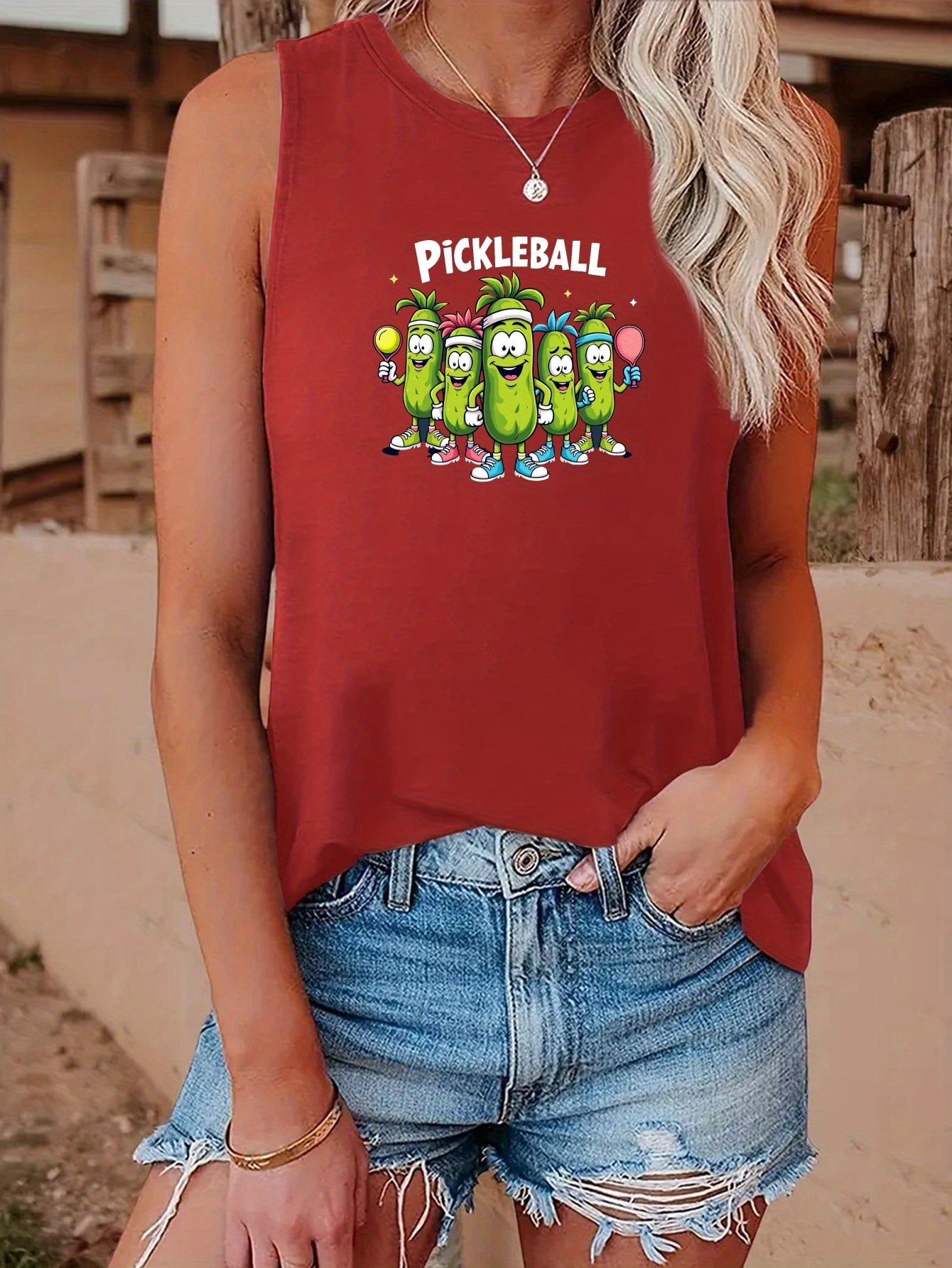 Women's Size 63 Pickleball Graphic Tank Top