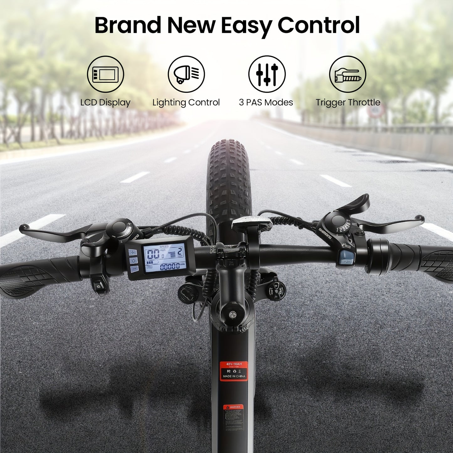 26"x4.0 Fat Tire Electric Bicycle With 480 With Removable Battery