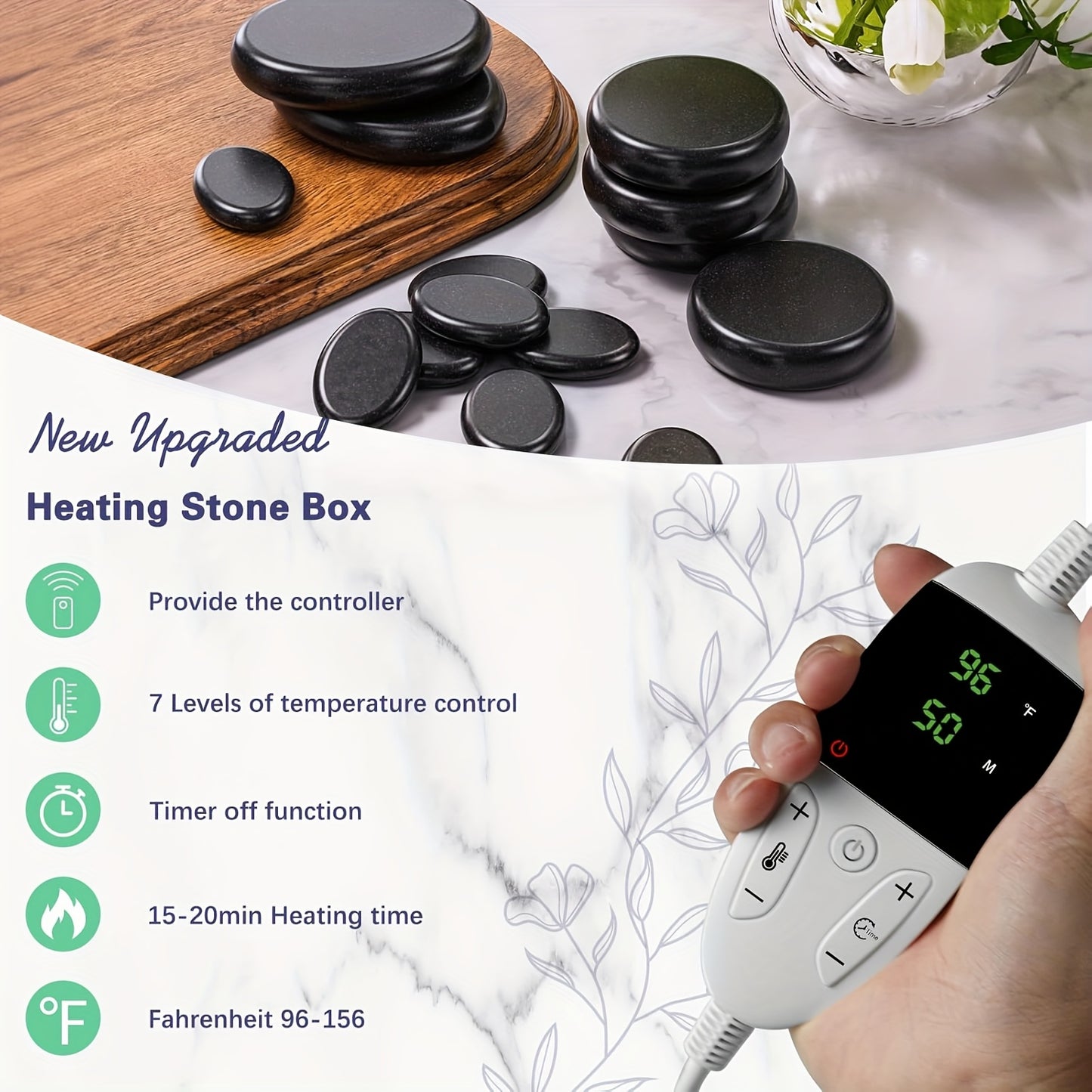 Hot Stones Massage Set with Temperature Adjustment