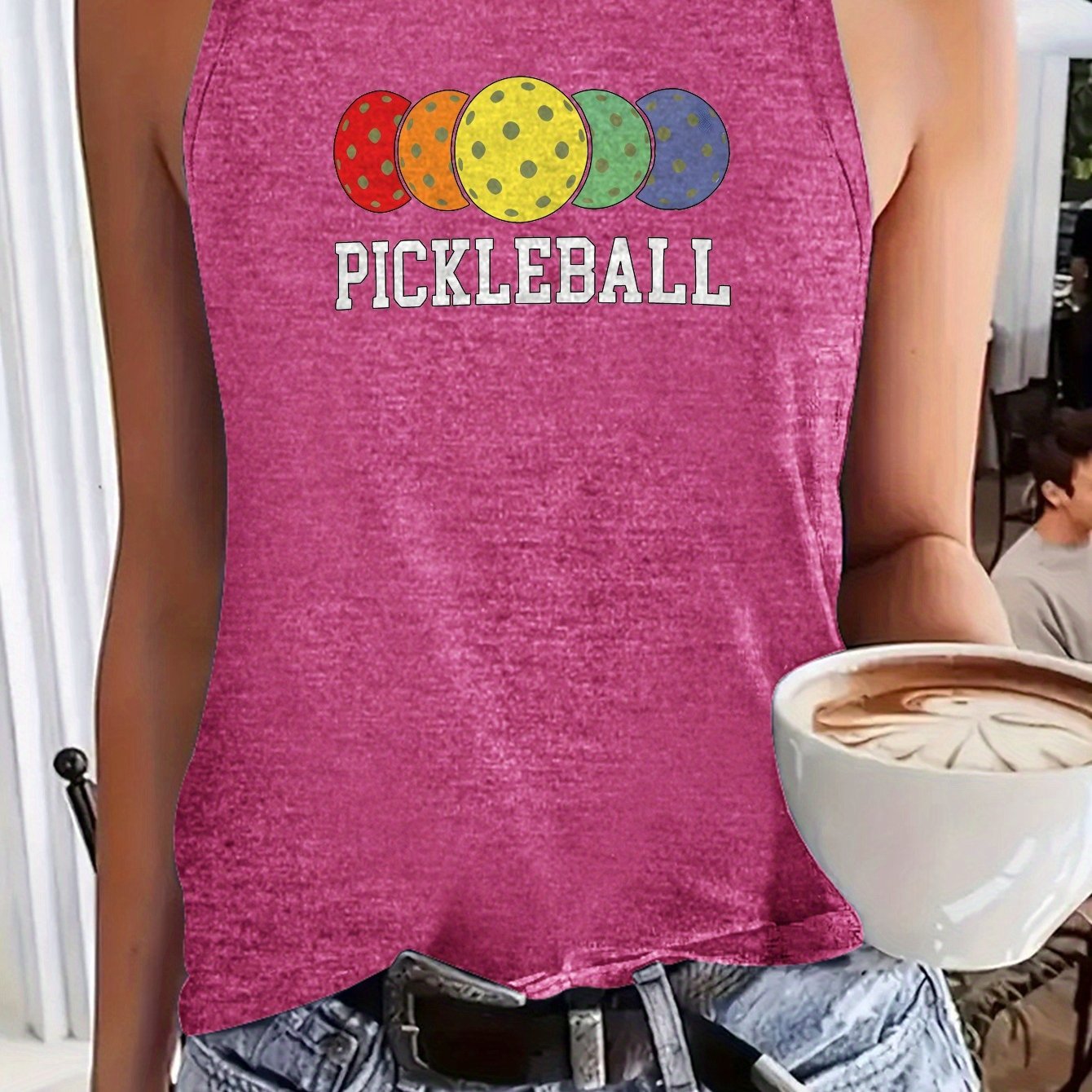 Women's Pickleball Graphic Sleeveless Tank Top