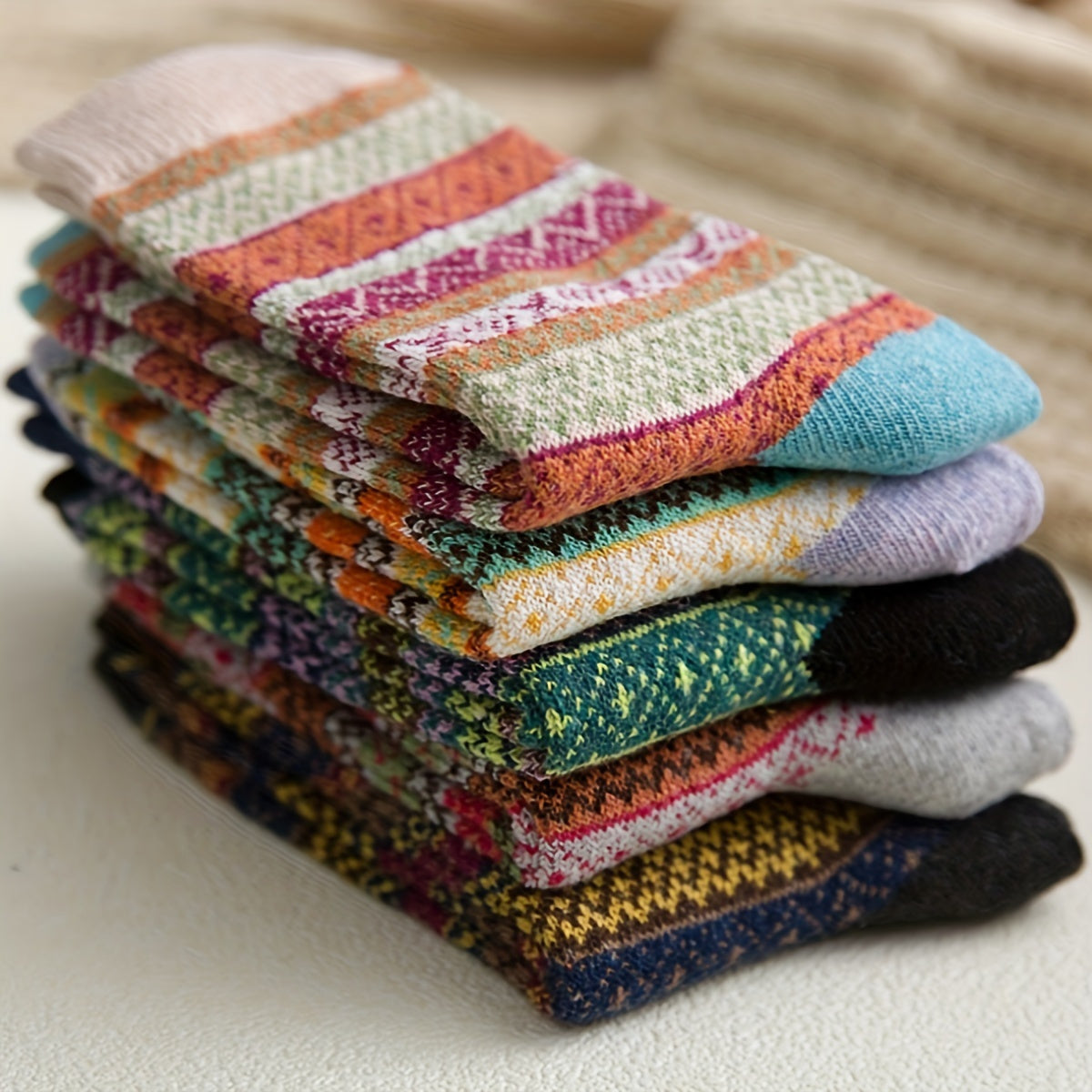 Super Soft Wool Mid Tube Socks - 10 Pairs