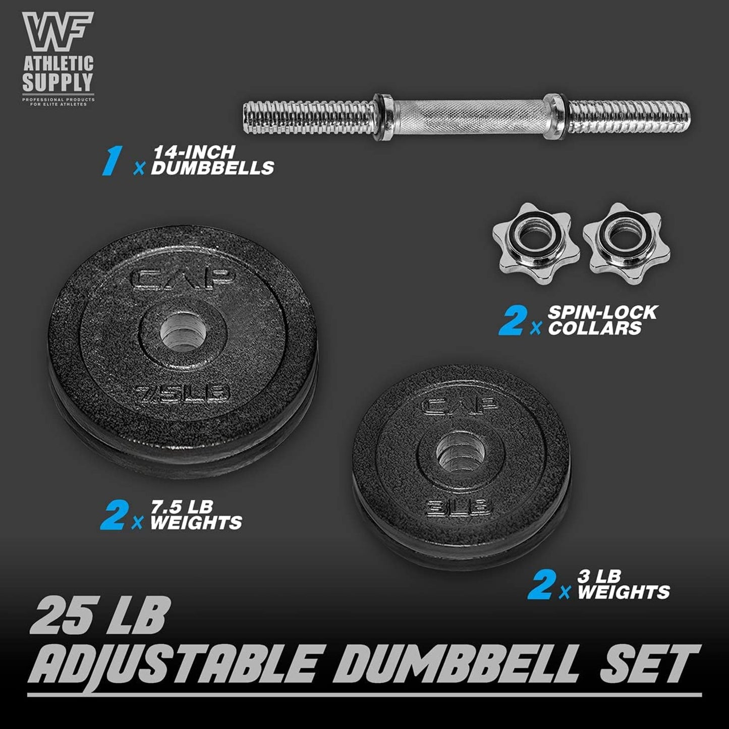Adjustable Dumbbells, 20lb, 25lb, 30lb, 52.5lb & 100lb Options