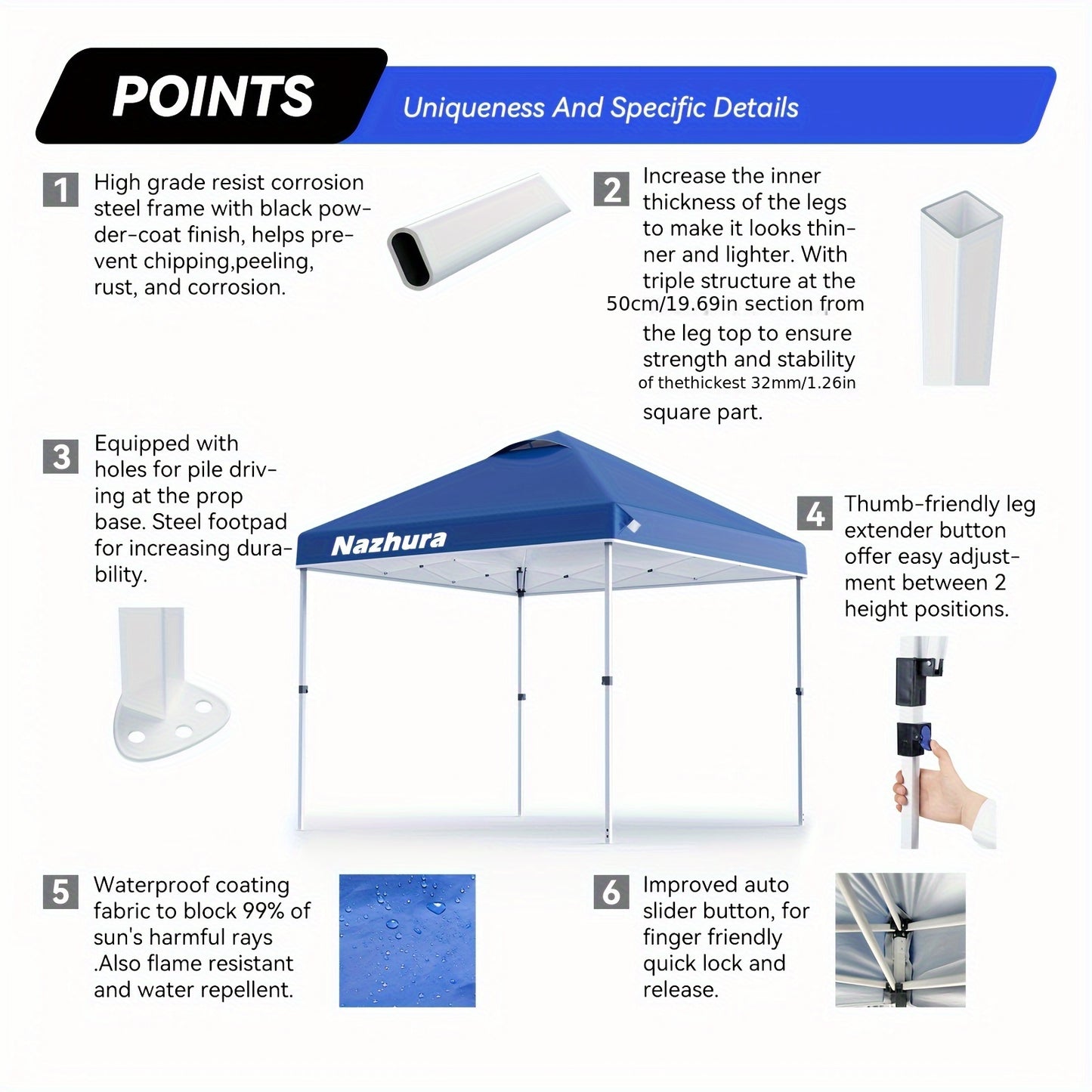 10' x 10' Upgraded Pop Up Canopy Tent