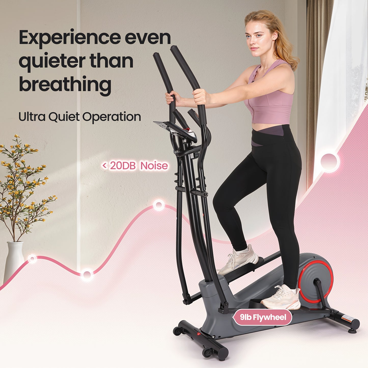 Quiet Home Elliptical with Front Flywheel