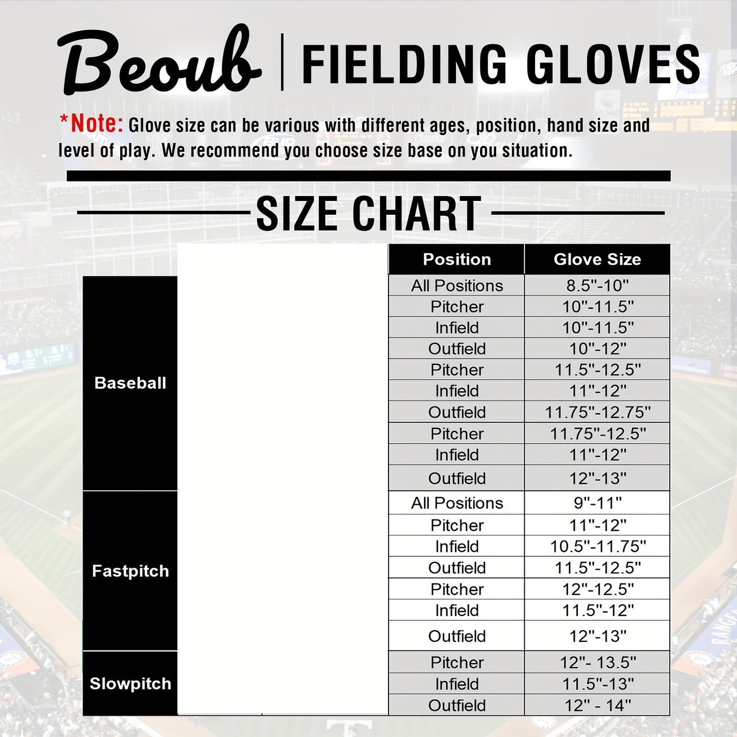 Real Faux Leather Baseball /Softball Glove