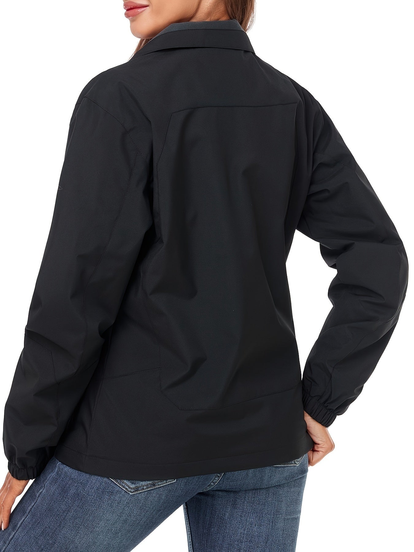 Womens Rain Jacket Lightweight Active Outdoor Raincoat With Removable Hood