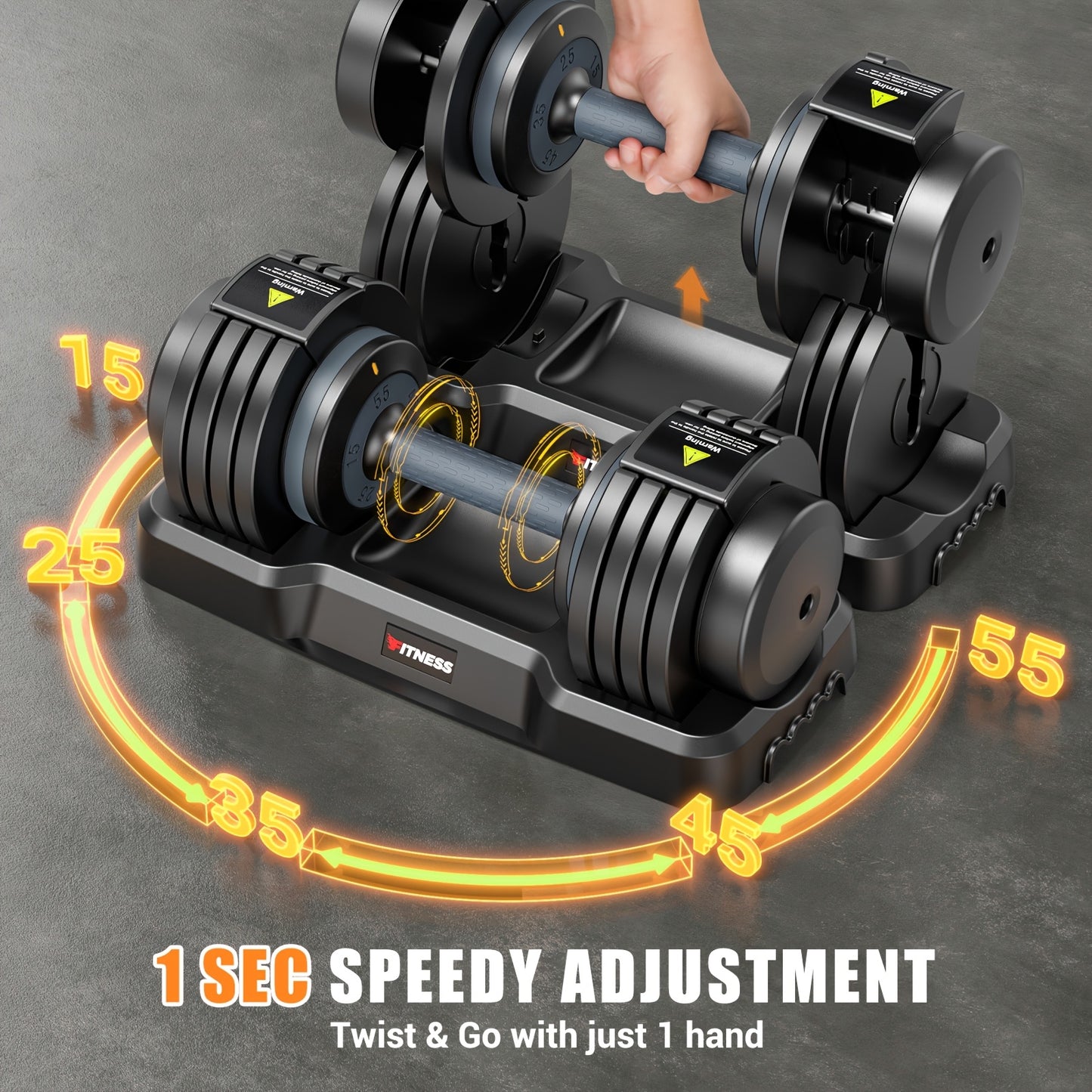 2pcs Adjustable Dumbbell Set