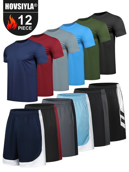12pcs Men's Quick-drying Fitness Clothing