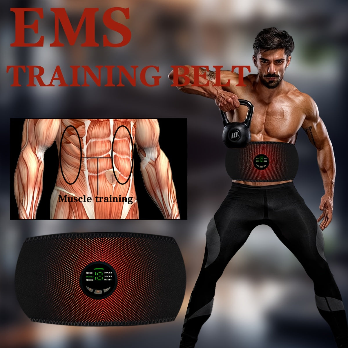 EMS Muscle Training Belt, Abdominal Muscle Massager