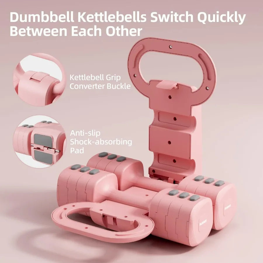 Lightweight Adjustable Dumbbell Kettlebell Set