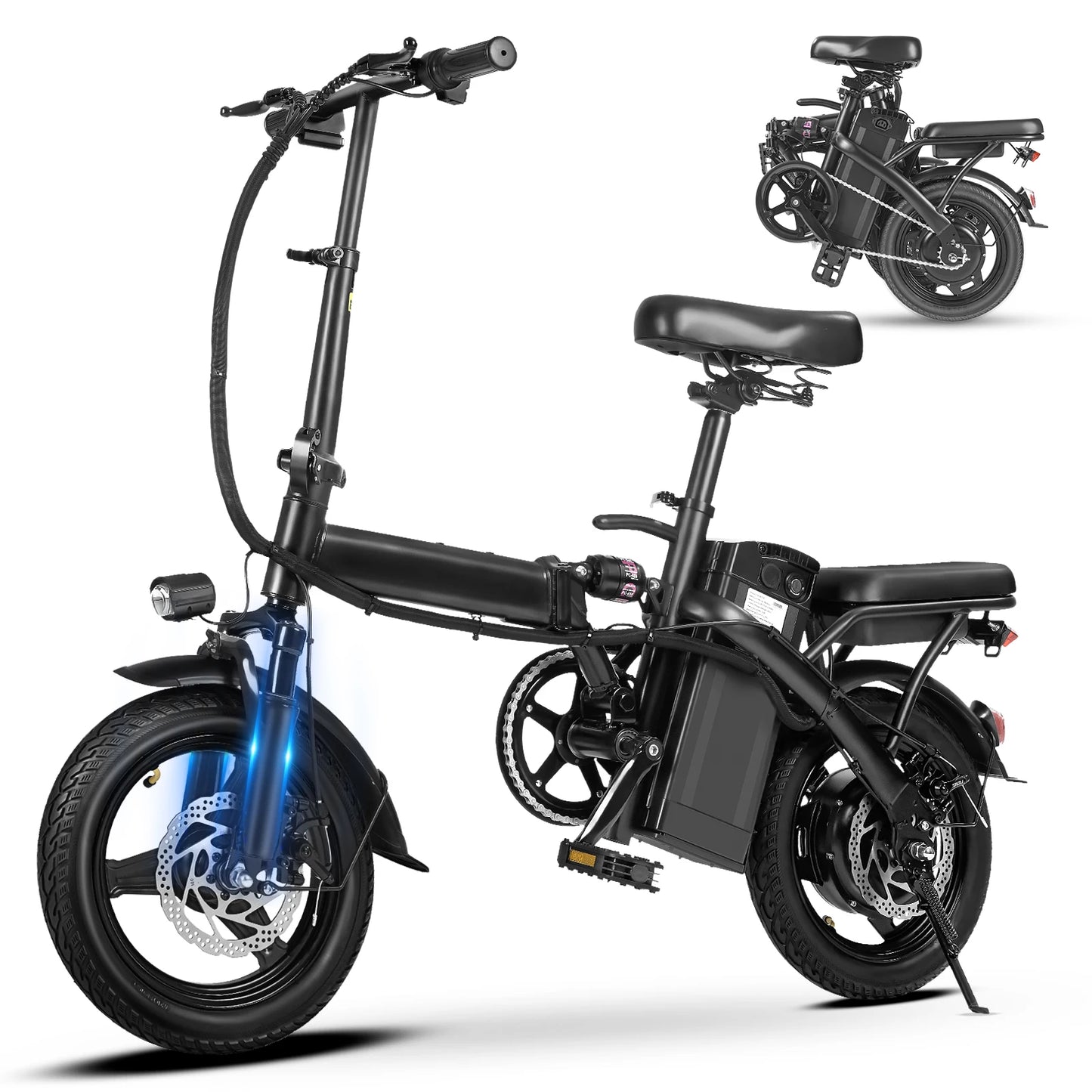 Adult folding basket electric bicycle