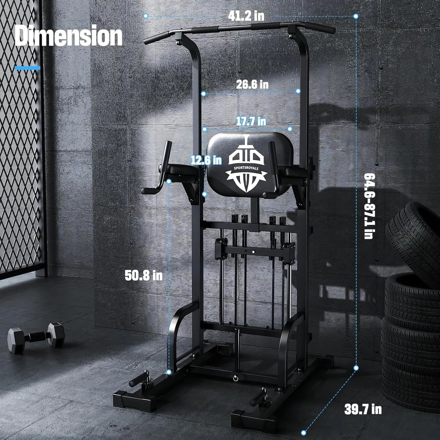 Power Tower Pull Up Dip Station Assistive Trainer Multi-Function Home Gym